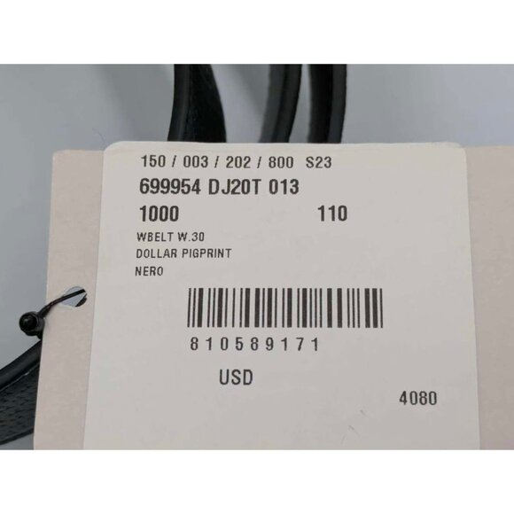 Gucci Dollar Pigprint Leather Bamboo W3.0cm Belt Black 110cm 699954 main image 4